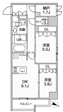 シーズンフラッツ新大塚 102 間取り図