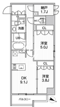 シーズンフラッツ新大塚 203 間取り図