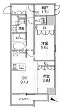 シーズンフラッツ新大塚 403 間取り図