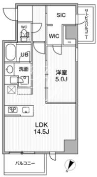 シーズンフラッツ新大塚 107 間取り図