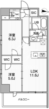 シーズンフラッツ新大塚 201 間取り図