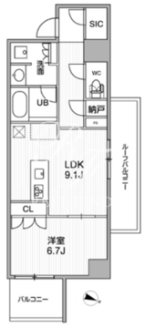 シーズンフラッツ新大塚 802 間取り図