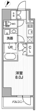 シーズンフラッツ新大塚 204 間取り図