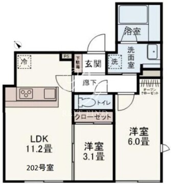 Co-W Residence 202 間取り図