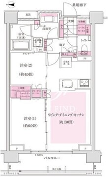 ディームス東陽町 203 間取り図