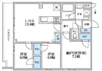 エスレジデンス富士見ヶ丘アフォード 101 間取り図