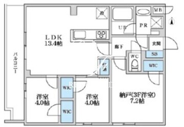 エスレジデンス富士見ヶ丘アフォード 303 間取り図