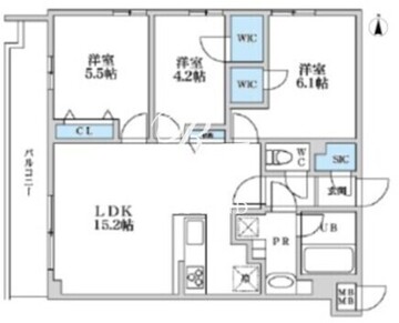 エスレジデンス富士見ヶ丘アフォード 301 間取り図