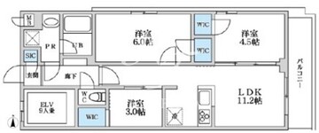 エスレジデンス富士見ヶ丘アフォード 206 間取り図