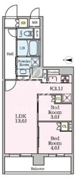 リビオメゾン大岡山 102 間取り図