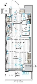 ベルグレード浅草DUE 801 間取り図