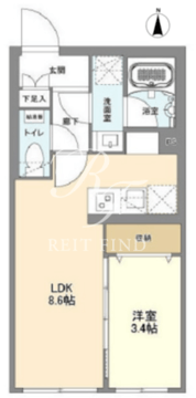 ウェルスクエア森下2 302 間取り図