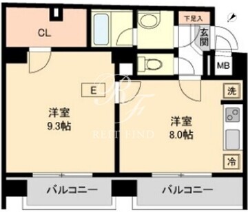 コモド水天宮レジデンス 801 間取り図