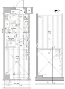 プレミアムキューブG北新宿DEUX 505 間取り図