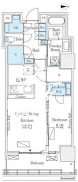 ロイヤルパークス品川 1404 間取り図