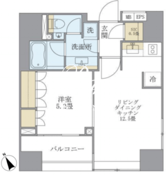 ラサンテ麻布十番 1104 間取り図