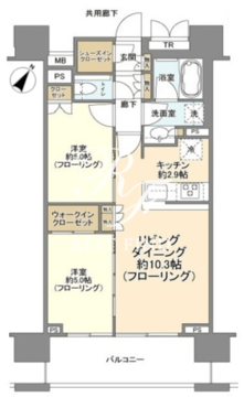 クレヴィア新宿若松町 1307 間取り図