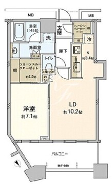 芝浦アイランドケープタワー 1901 間取り図