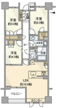 ザ・パークハウス市谷加賀町レジデンス 7階71.75㎡ 間取り図