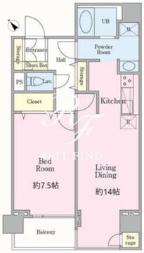 ティーズガーデン八丁堀 401 間取り図