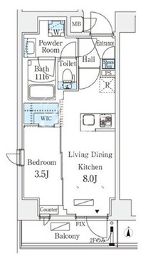 リテラス住吉 306 間取り図