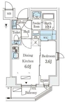 リテラス住吉 401 間取り図