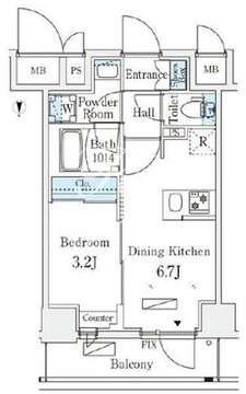 リテラス住吉 402 間取り図