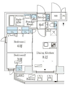 リテラス住吉 403 間取り図