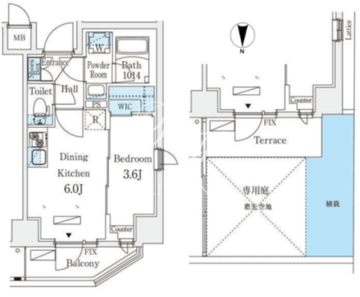 リテラス住吉 101 間取り図