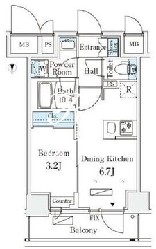 リテラス住吉 102 間取り図