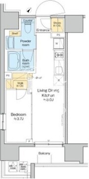 プラウドフラット大井町 1301 間取り図