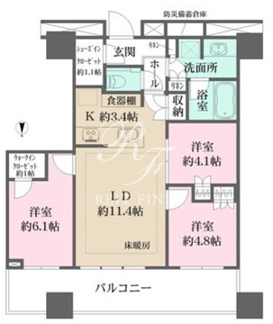 WORLD TOWER RESIDENCE 3202 間取り図