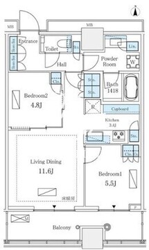 WORLD TOWER RESIDENCE 1813 間取り図