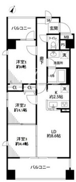 コスモリード西馬込 701 間取り図