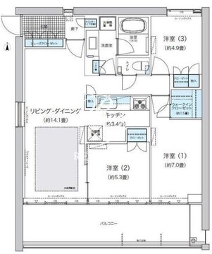 ガーデニエール砧ウエスト 303 間取り図