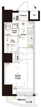 マーロ後楽園 601 間取り図