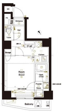 マーロ後楽園 203 間取り図