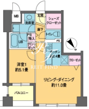 カスタリア茅場町 506 間取り図