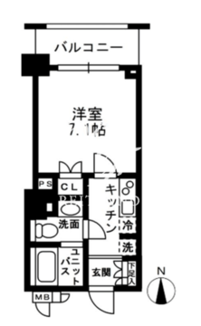 レジディア中落合 A303 間取り図