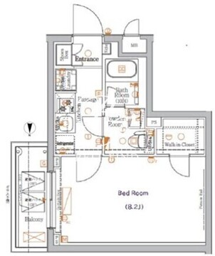 ジーベック八幡山 302 間取り図