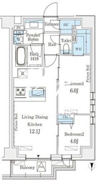 レフィールオーブ麻布仙台坂 601 間取り図