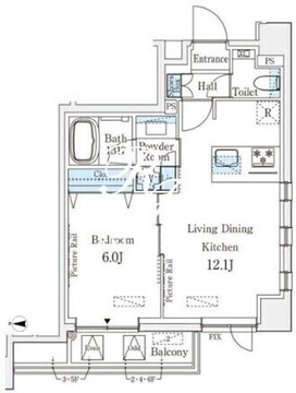 レフィールオーブ麻布仙台坂 603 間取り図