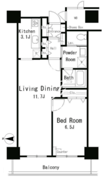 イーストコア曳舟一番館 513 間取り図