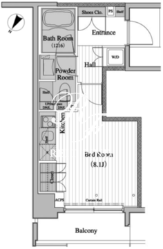 レジディア月島2 403 間取り図