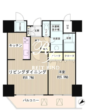 トレステージ目黒 1206 間取り図