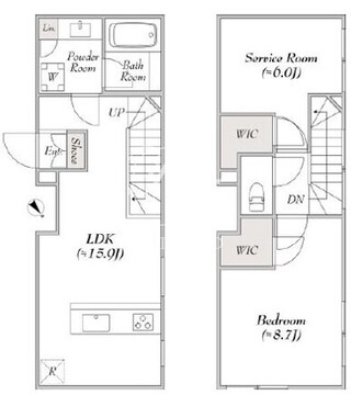 ルミークアン上原 103 間取り図