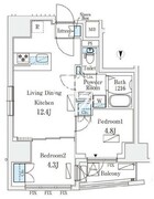 ルミークアン入谷 1402 間取り図