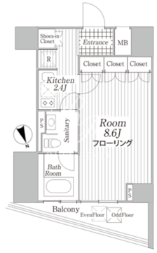 コートヒルズ広尾南 305 間取り図