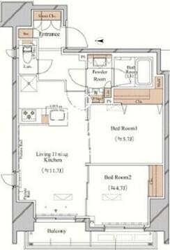 ブランシエスタ上野 703 間取り図