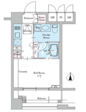 レジディア文京音羽2 307 間取り図